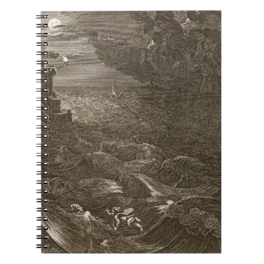 Leander zwemt over de Hellespont om zijn vuist te Notitieboek (Voorkant)