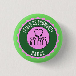 Leaned op Community Badge Ronde Button 3,2 Cm