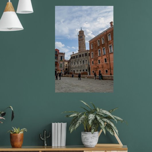Leaning Bell Tower of Santo Stefano Venice Italy Poster (Woonkamer 1)