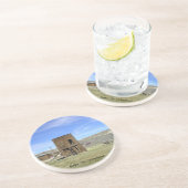 Leaning Building in Ghost Town Bodie, CA Zandsteen Onderzetter (Zijkant)