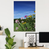 Leaning Flowers Poster (Thuiskantoor)