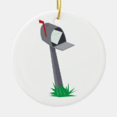 Leaning Mailbox Keramisch Ornament (Voorkant)