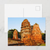 Leaning prangs in Wat Mahathat Briefkaart (Voorkant / Achterkant)
