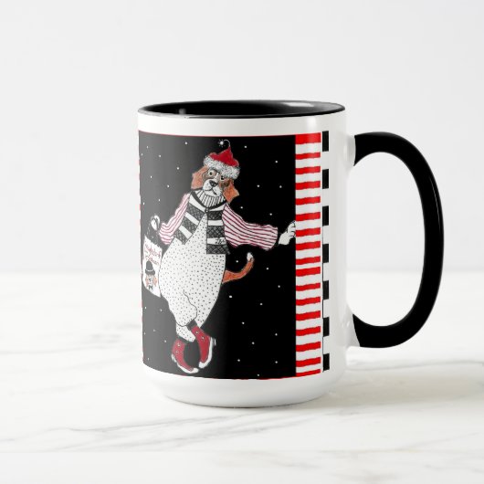 Leaning Santa Beagle Holiday Shopping Mok (Rechts)