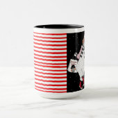 Leaning Santa Beagle Holiday Shopping Mok (Midden)