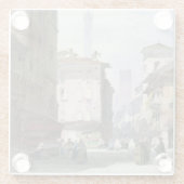 Leaning Tower, Bologna Glazen Onderzetter (Achterkant)