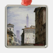 Leaning Tower, Bologna Metalen Ornament (Voorkant)