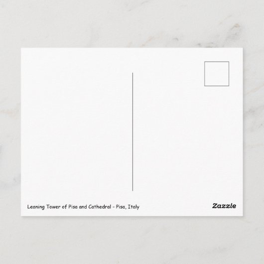 Leaning Tower of Pisa and Cathedral - Pisa, Italië Briefkaart (Achterkant)