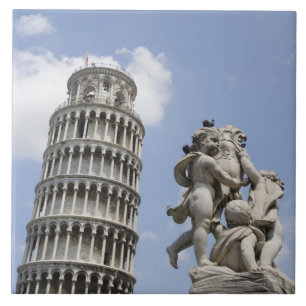 Leaning Tower of Pisa and Statue, Italië Tegeltje