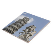 Leaning Tower of Pisa and Statue, Italië Tegeltje (Zijkant)