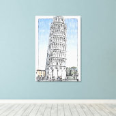 Leaning Tower of Pisa Canvas Afdruk (Insitu (Houten vloer))