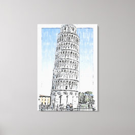 Leaning Tower of Pisa Canvas Afdruk