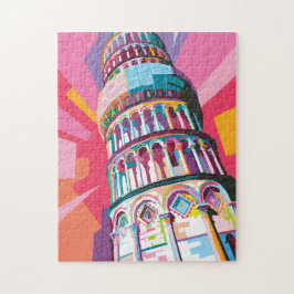 Leaning Tower of Pisa Italy Colorful Pop Art Legpuzzel