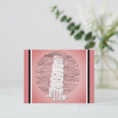 Leaning Tower of Pisa Italy Pink Travel Briefkaart (Staand voorkant)