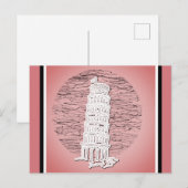 Leaning Tower of Pisa Italy Pink Travel Briefkaart (Voorkant / Achterkant)