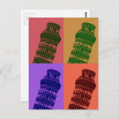 Leaning Tower of Pisa Pop Art Briefkaart (Voorkant / Achterkant)