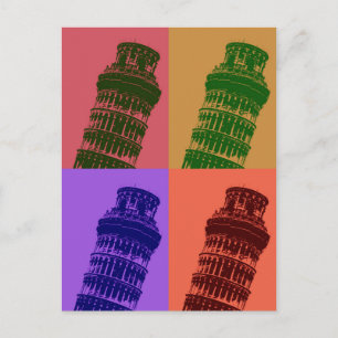 Leaning Tower of Pisa Pop Art Briefkaart