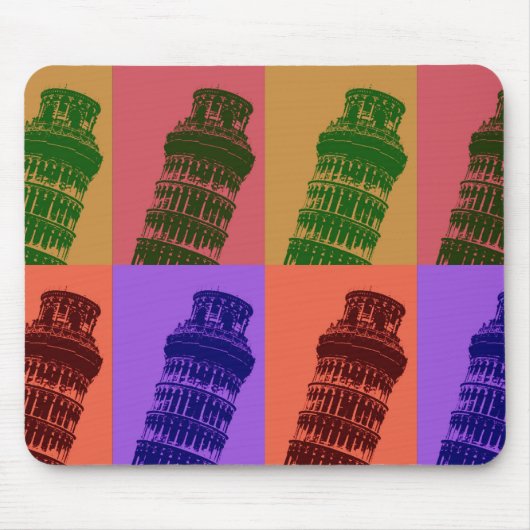 Leaning Tower of Pisa Pop Art Muismat (Voorkant)