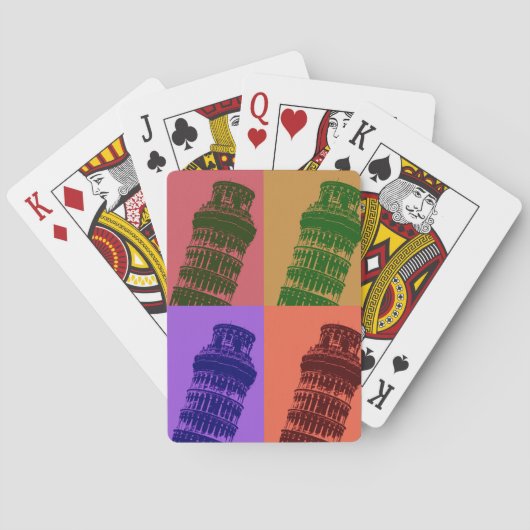 Leaning Tower of Pisa Pop Art Pokerkaarten (Achterkant)