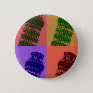 Leaning Tower of Pisa Pop Art Ronde Button 5,7 Cm