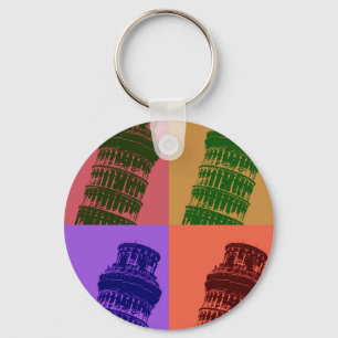Leaning Tower of Pisa Pop Art Sleutelhanger