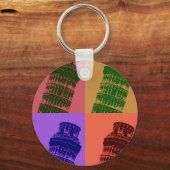 Leaning Tower of Pisa Pop Art Sleutelhanger (Voorkant)