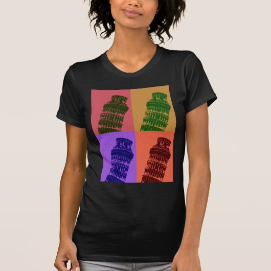 Leaning Tower of Pisa Pop Art T-shirt (Voorkant)