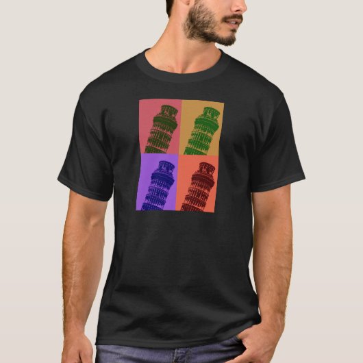 Leaning Tower of Pisa Pop Art T-shirt (Voorkant)