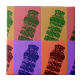 Leaning Tower of Pisa Pop Art Tegeltje (Voorkant)