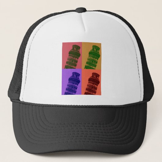 Leaning Tower of Pisa Pop Art Trucker Pet (Voorkant)