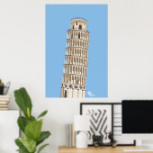 Leaning Tower of Pisa Poster (Thuiskantoor)