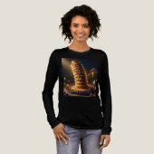Leaning Tower of Yummy! Lady's T-Shirt Long Sleeve (Voorkant)