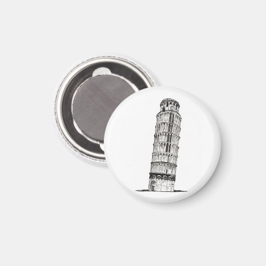 Leaning Tower van het beroemde Landmark van Pisa Magneet (Voorkant / Achterkant)