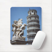 Leaning Tower van Pisa met Cherub Statue Muismat (Met muis)