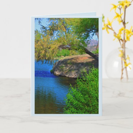 Leaning Tree 5 x 7 Card Kaart (Gele Bloem)