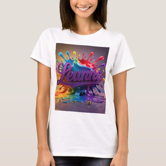 Leanne Persoonlijk Wit Shirt – Cadeau voor Haar (Voorkant)
