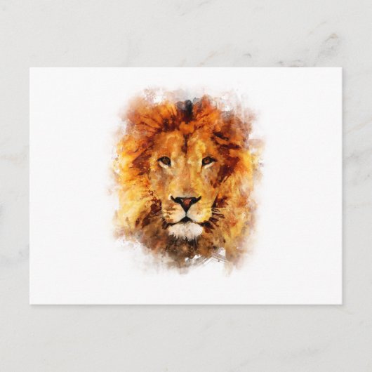 Leão Aquarela Briefkaart (Voorkant)