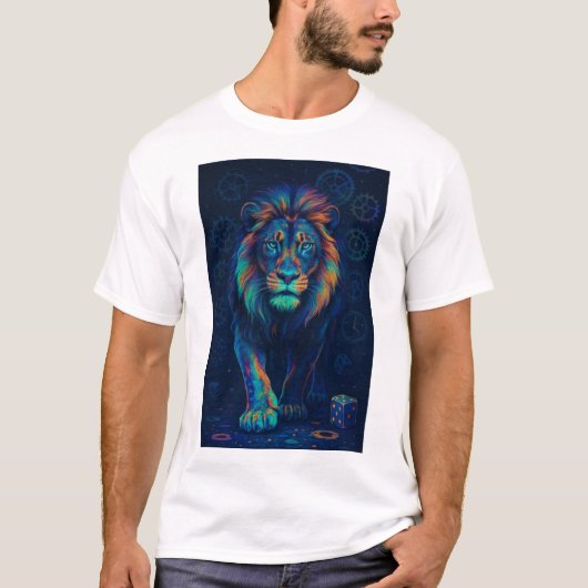 Leão colorido  t-shirt (Voorkant)