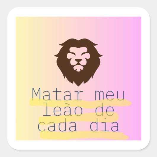 Leão de cada dia adesivo quadrado vierkante sticker (Voorkant)