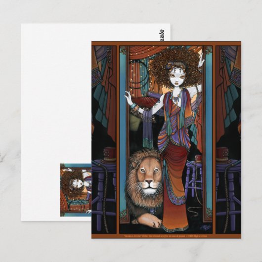 Leaon Levon Lion Tamer Circus Bohemian Briefkaart (Voorkant / Achterkant)