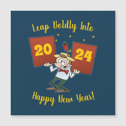 Leap Bolly Into 2024 Nieuwjaarsviering Cartoon (Voorkant)