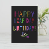 Leap Day Birthday Party Gepersonaliseerd JANET Aankondiging (Staand voorkant)