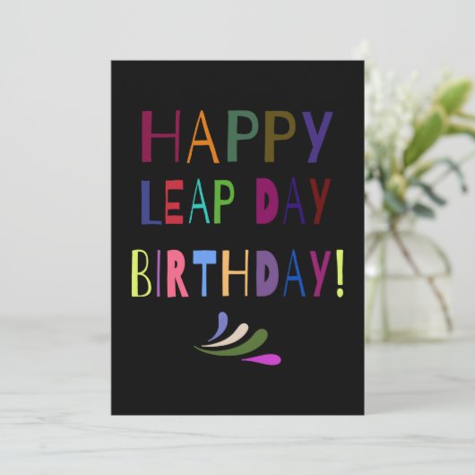 Leap Day Birthday Party Gepersonaliseerd JANET Aankondiging (Staand voorkant)