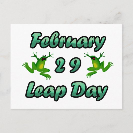 Leap Day Februari 29 Briefkaart (Voorkant)