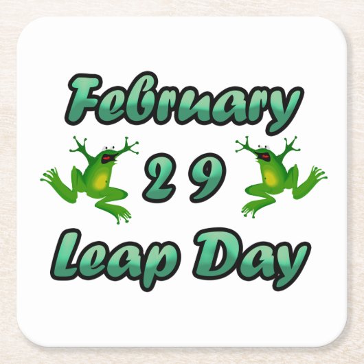 Leap Day Februari 29 Kartonnen Onderzetters (Voorkant)