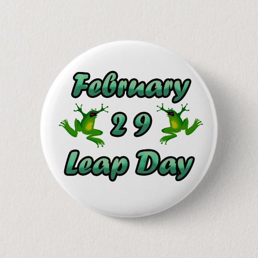 Leap Day Februari 29 Ronde Button 5,7 Cm (Voorkant)