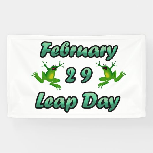 Leap Day Februari 29 Spandoek (Horizontaal)