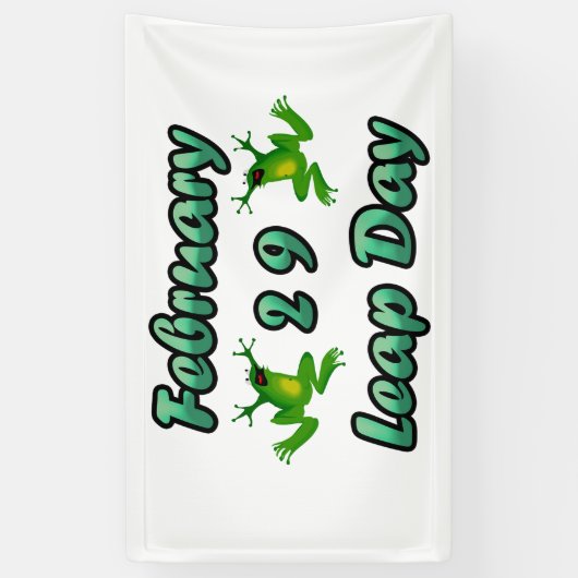 Leap Day Februari 29 Spandoek (Verticaal)