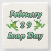 Leap Day Februari 29 Stenen Onderzetter (Voorkant)