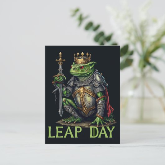 Leap Day Frog King Briefkaart (Staand voorkant)